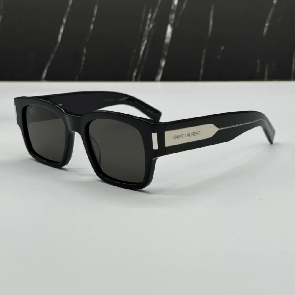 NEW SL617 001 SAINT LAURENT SQUARE SL 617 001 BLACK UNISEX SUNGLASSES